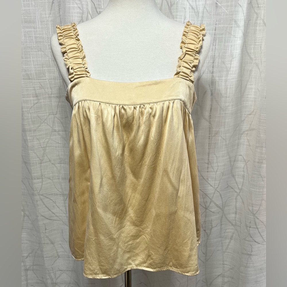 Ruffle Strap Silk Baby Doll Top